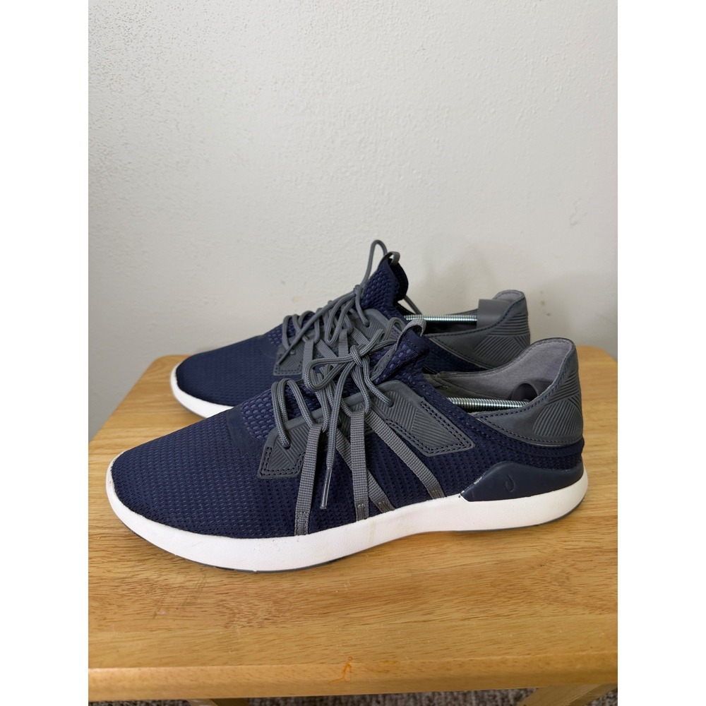 OluKai Mio Li Mens 11 Deep Navy Charcoal Mesh Athletic Sneakers